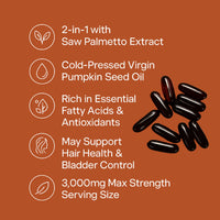 YiaknisUK Cold-Pressed Pumpkin Seed Oil with Saw Palmetto 60 Softgels - image 3