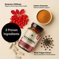YiaknisUK Berberine Complex with Ceylon Cinnamon & Black Pepper 90 Capsules - image 3