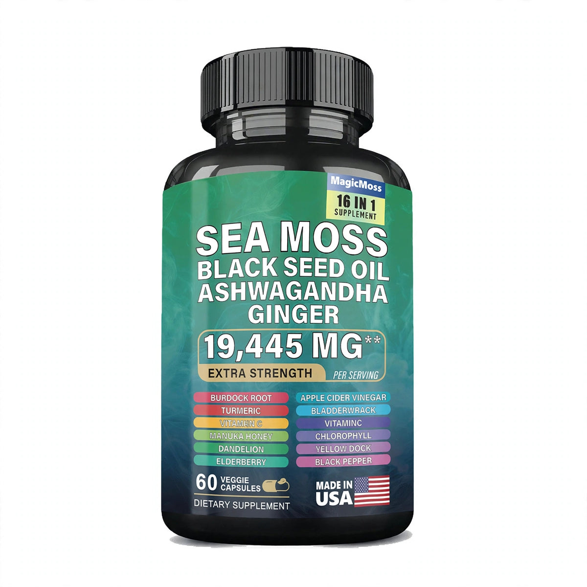 MagicMoss Sea Moss 16-in-1 Complex – 60 Veggie Capsules