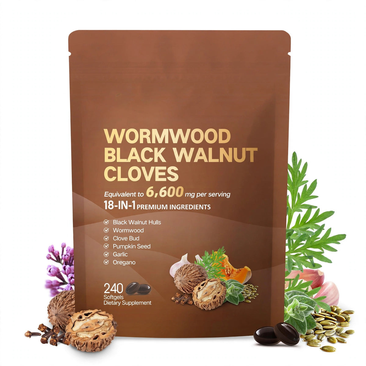 Wormwood Black Walnut & Clove – 240 Softgels
